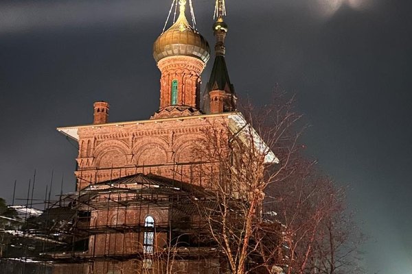 Подсветка купола храма